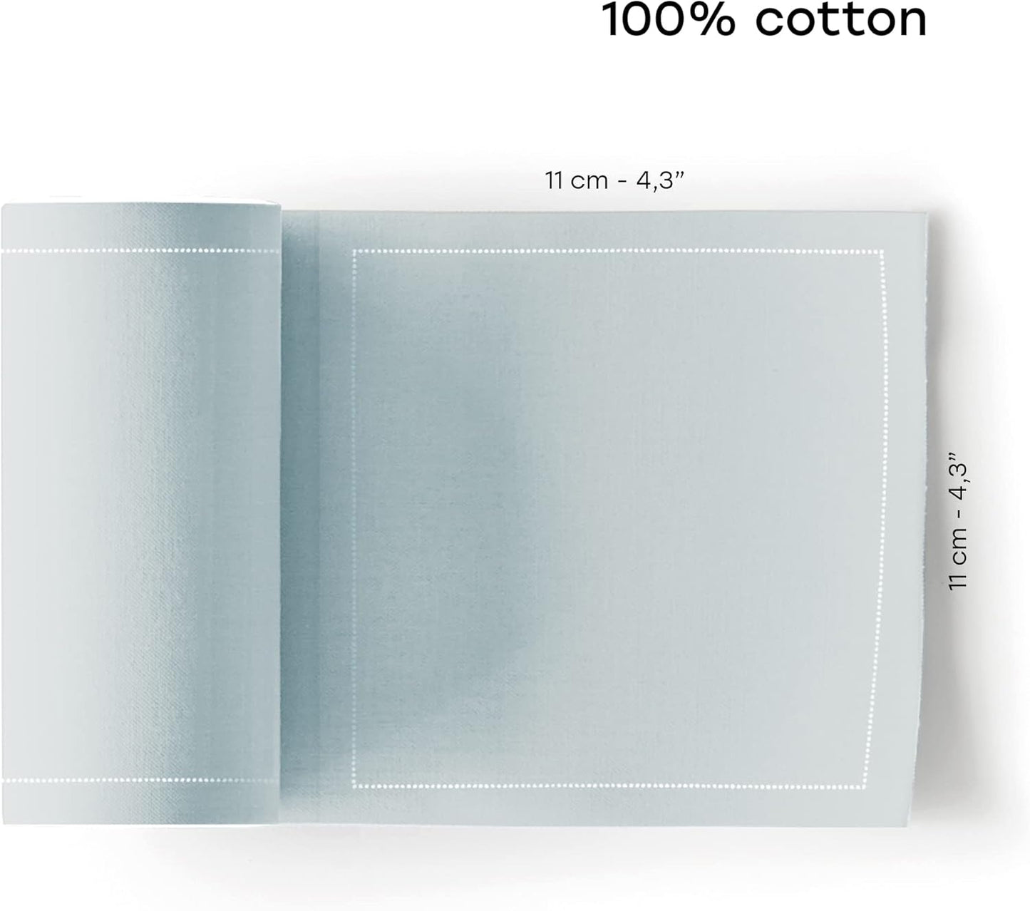 Cotton Cocktail Napkin - 4.3 x 4.3 in - 50 units per roll - Pearl Grey