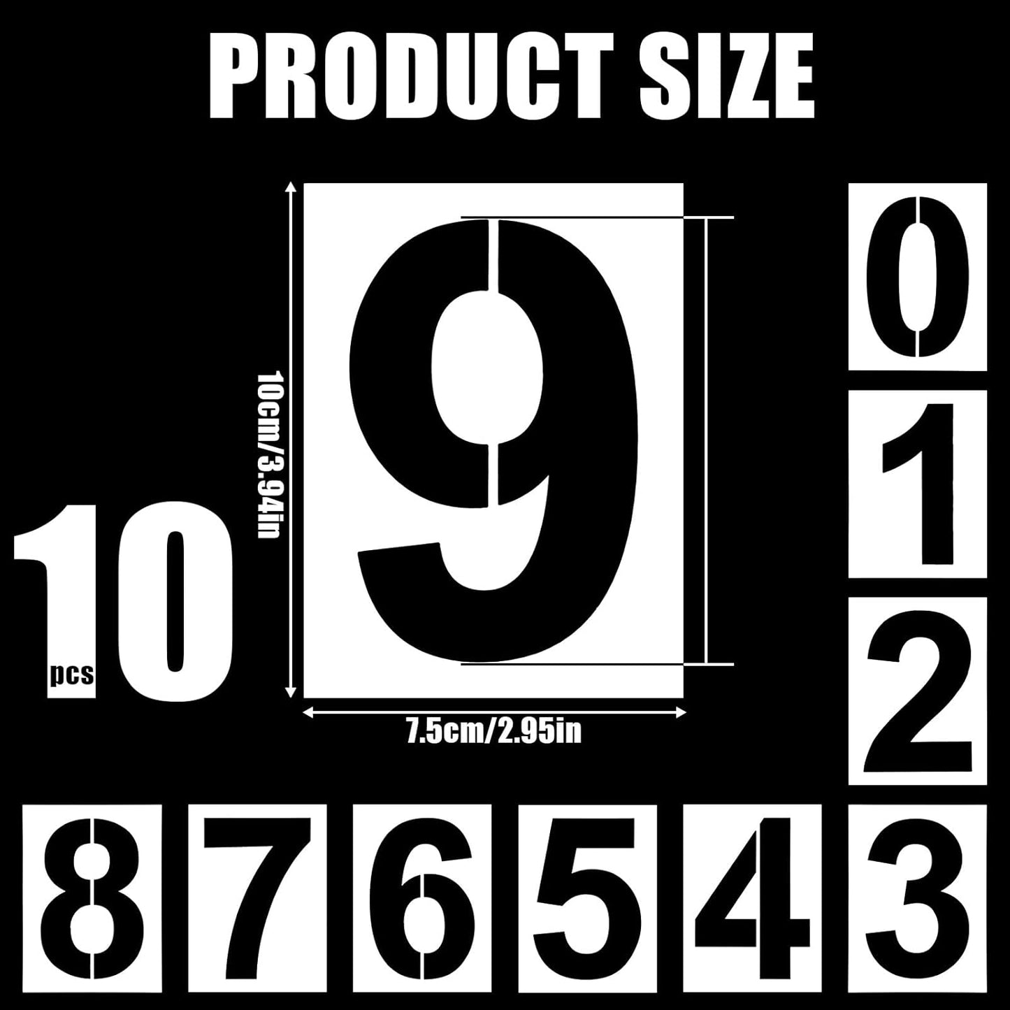 4 Inch Number Stencils for Painting Curb Stencil Kit for Address Painting Address Number Paintings Stencils Reusable Digital Templates Curb Stencil Kit for Addresses Paint for Cake Wood Signs Mailbox