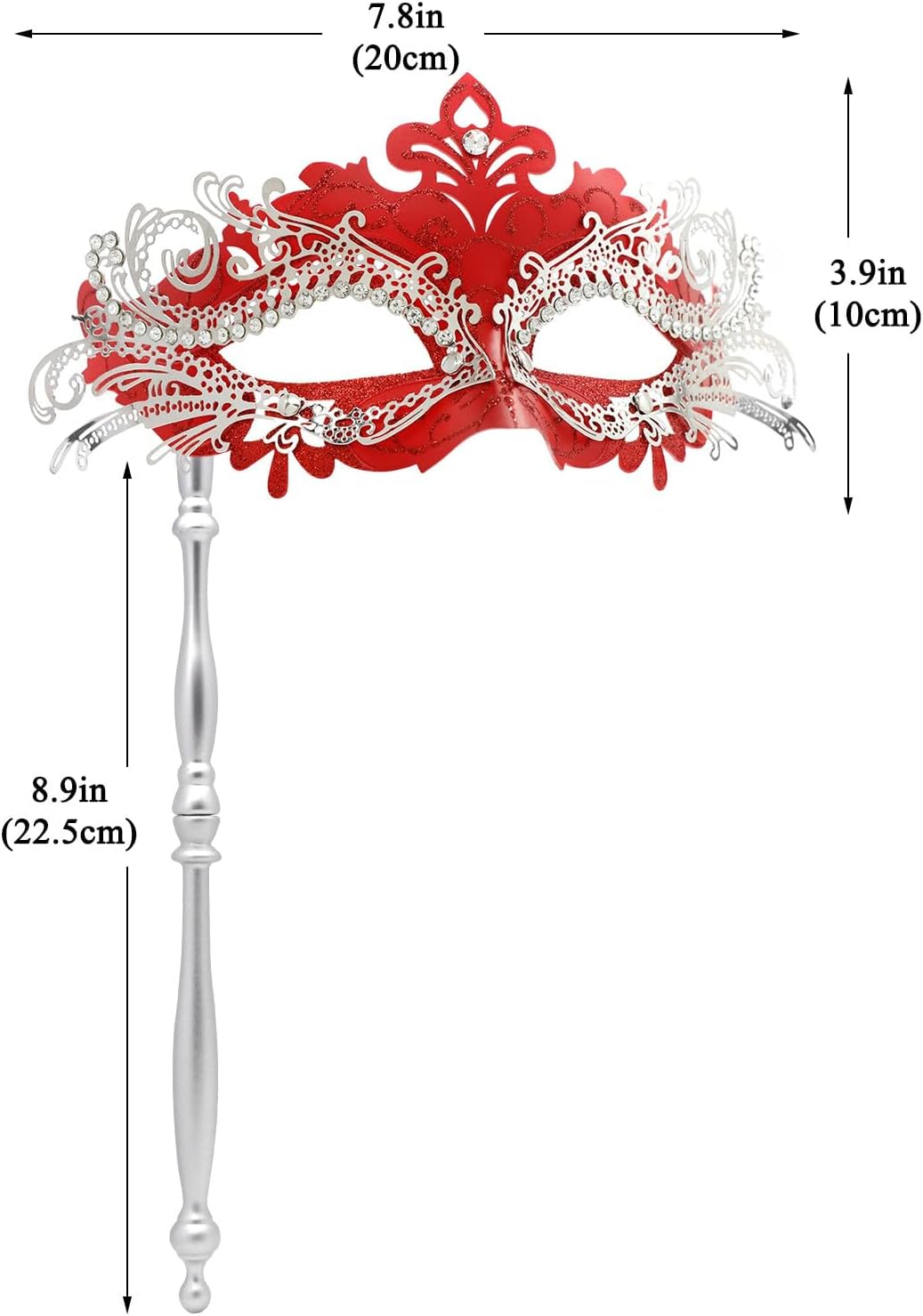 Coddsmz Masquerade Mask with Stick Venetian Mask Mardi Gras Decorations for Womens Halloween Costume Mask