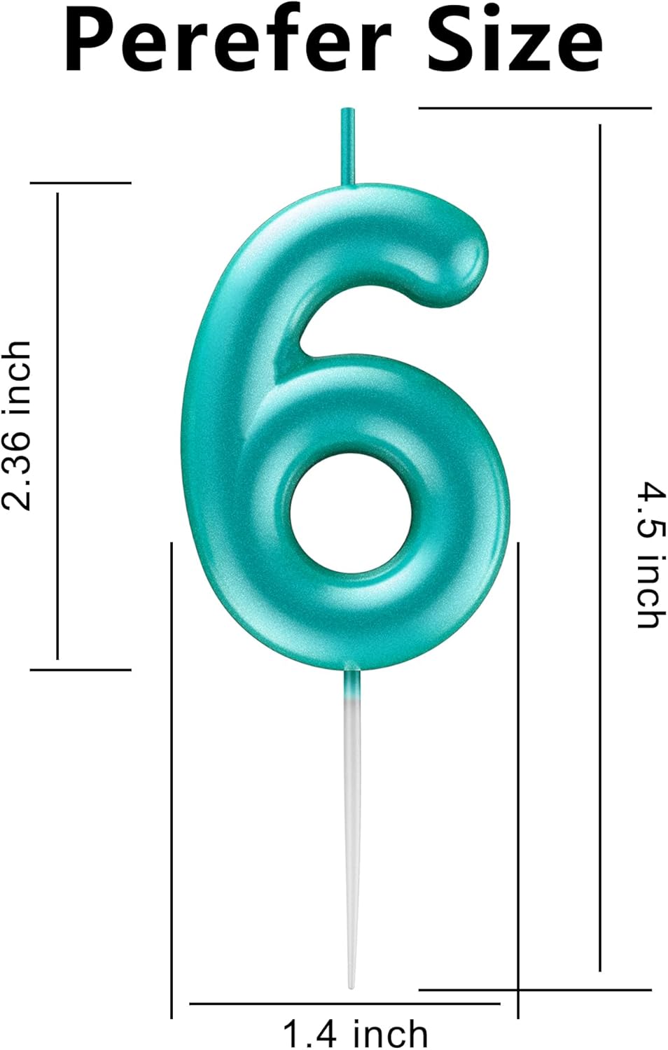 Blue Number 6 Candle Happy Birthday 3D Number Candles for Birthday Cake Party Decoration Wedding Anniversary Celebration Supplies