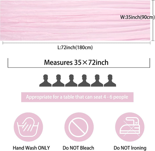 Fivenl 12 Pack Cheesecloth Table Runner 35x72 Inch Boho Gauze Rustic Cheese Cloth Long Romantic for Wedding Bridal Shower Birthday Party Decor (Pink Purple)