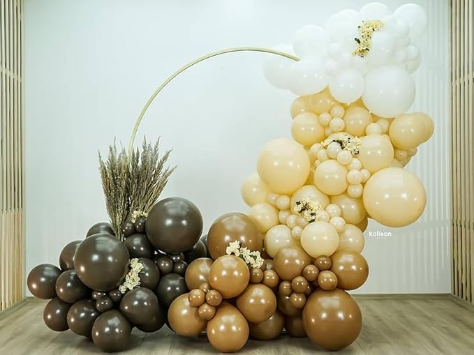 KBZVNAF Brown Balloons Latex Party Balloons - 50 Pack 12 inch Light Brown Helium Balloons for Baby Shower Birthday Wedding Safari Theme Party Decorations