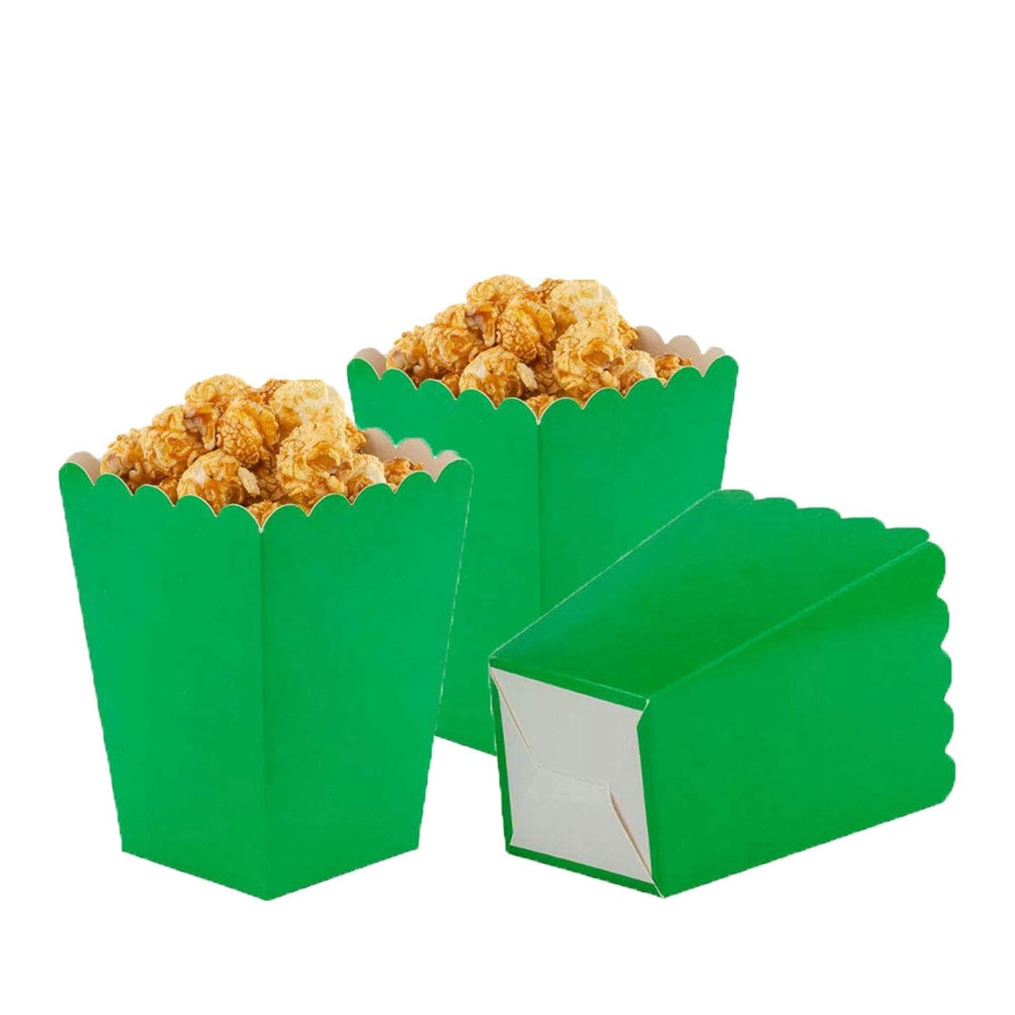 Green Popcorn Boxes Mini Paper Popcorn Box Cardboard Popcorn Container for Party, Pack of 12