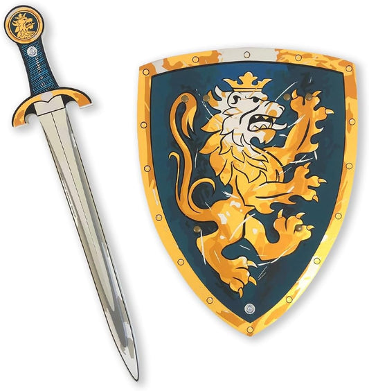Liontouch - Noble Knight Foam Sword & Shield for Kids, Blue - Age 3-8 Years | Durable & Safe Medieval Toy Set | Weapons & Battle Accessories for Pretend Play, Dress Up & Knight Costumes for Boys