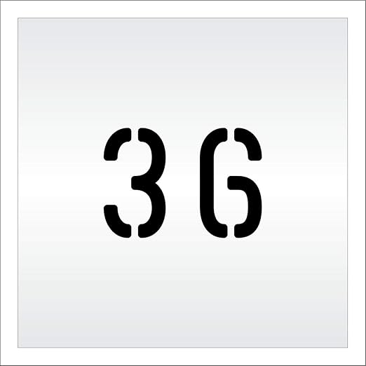 Pavement, Curb, and WheelStop Stencils - 4 inch Double Number Stencil - (36) - 4" x 5.5" x 1/16" (63 mil) - Light-Duty
