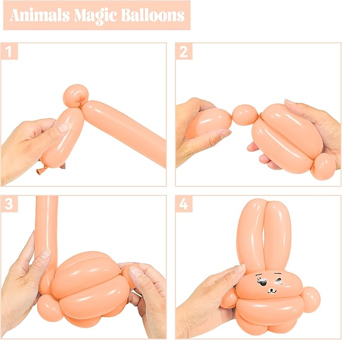 260 Long Balloons 100 Pack Pastel Orange Twisting Animal Balloons Thickening Latex Modeling Long Magic Balloons for Animal Model Weddings Birthdays Festival Party Decorations