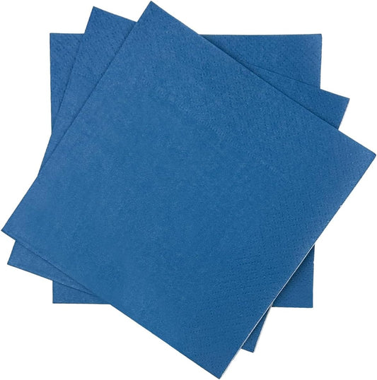 Lake Blue Cocktail Napkins 5 * 5inch disposable Beverage Napkin paper for Cocktail, Wedding, Dinner，Birthday Party Dessert Wine Paper Napkins（ 120 Count）