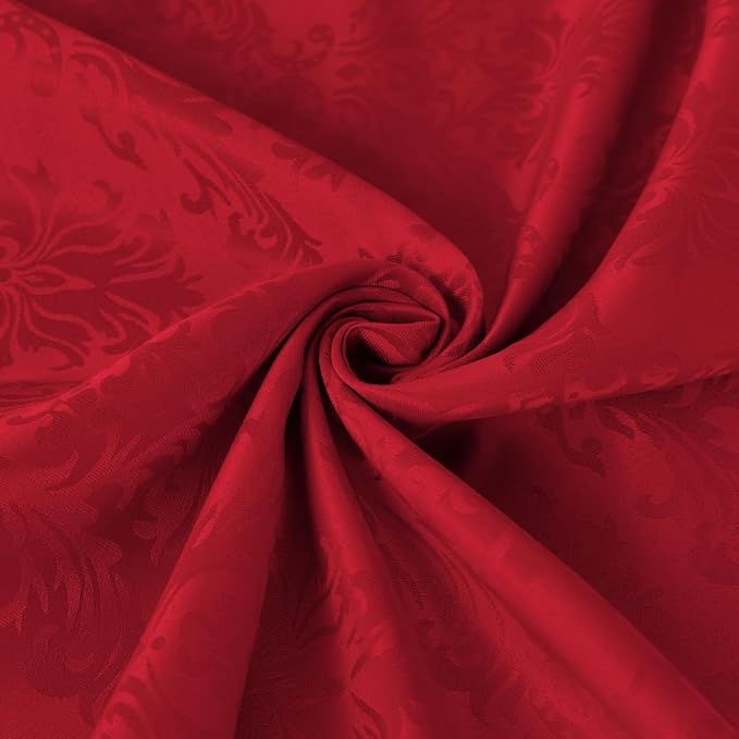 SASTYBALE Christmas Red Jacquard Square Napkin, Damask Wrinkle Resistant Soft Polyester Napkins, Fabric Cloth Dinner Napkins for Wedding, Winter, Holiday, Xmas, Parties, Set of 4 (Red, 20X20 Napkin)