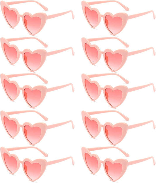 AEAHALY Pink White Black Heart Sunglasses for Women Vintage Bride Heart Shaped Sunglasses Wedding Party Accessories