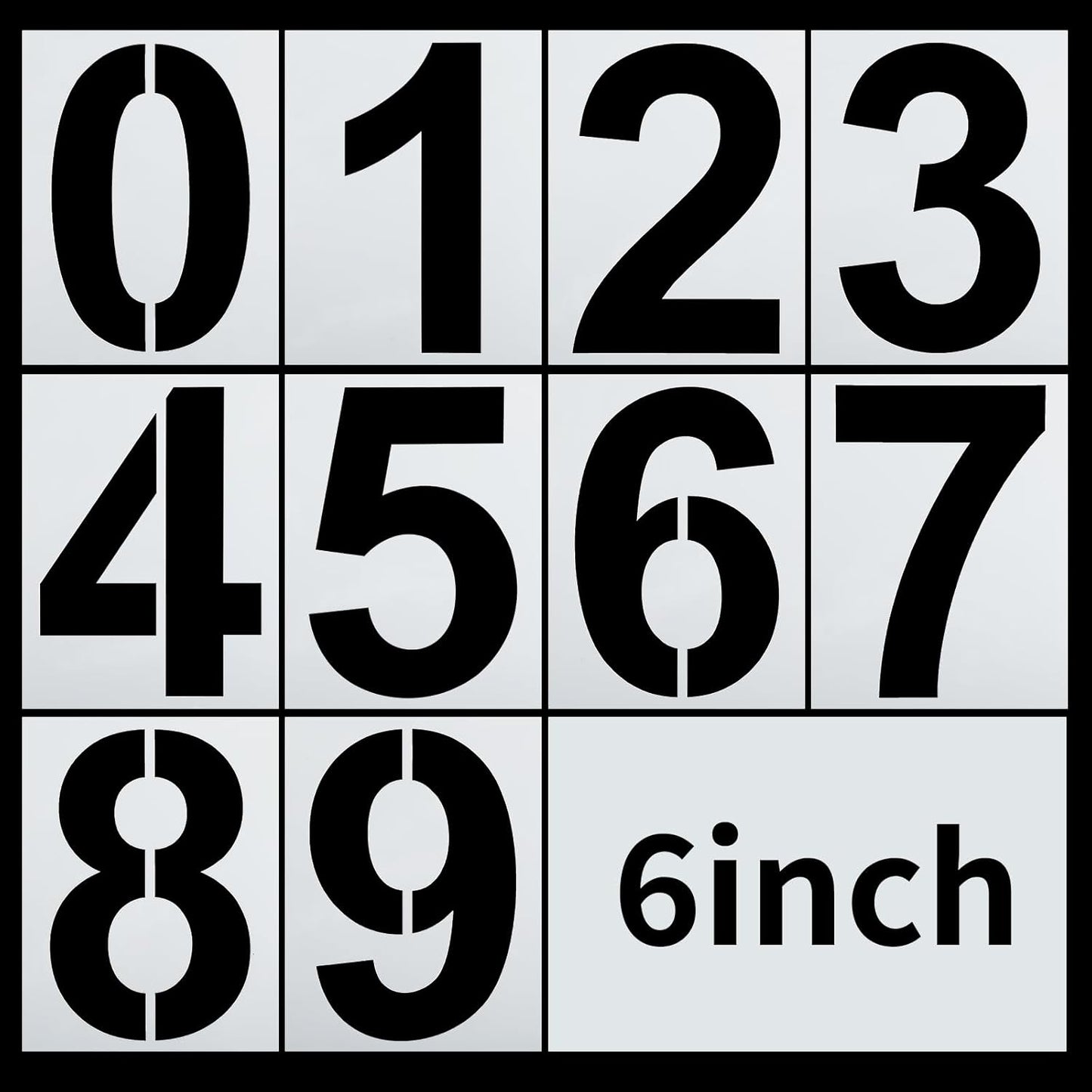 6 Inch Number Stencils, 0-9 Address Number Stencil, Reusable Plastic Number Stencils Digital Templates, Cake Stencil Address Number Painting Stencils Templates for Mailbox Signs