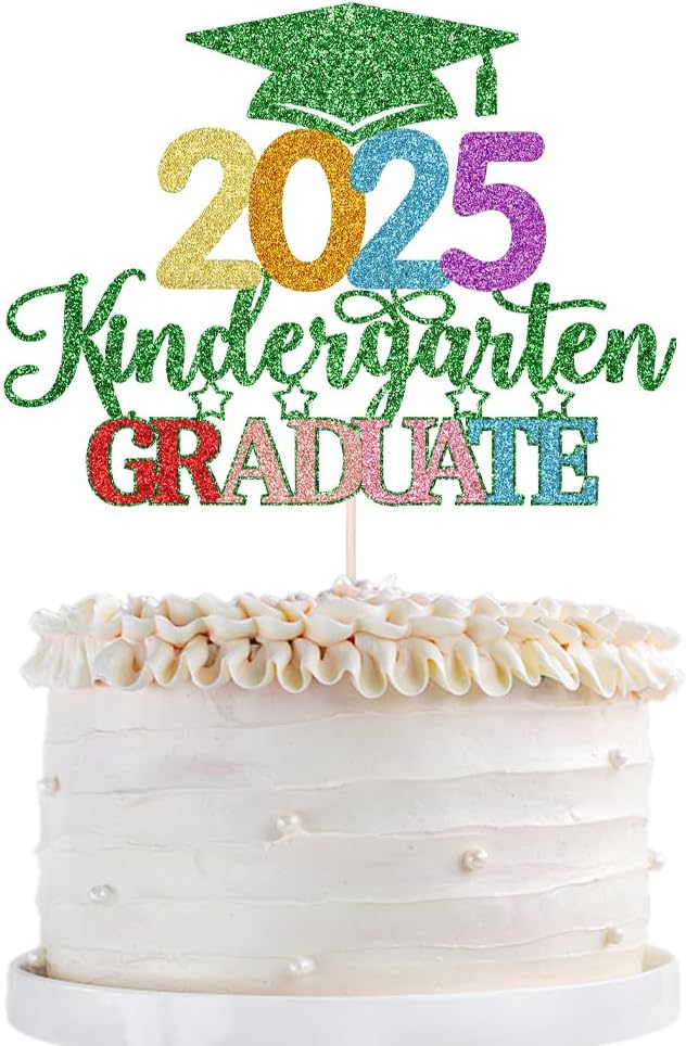 Kindergarten Grad Cake Topper,2025 Graduation Cake Topper,Peace Out Kindergarten Next Stop 1st Grade cake Decorations,2025Kindergarten Graduation Party Decorations Supplies