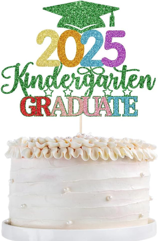 Kindergarten Grad Cake Topper,2025 Graduation Cake Topper,Peace Out Kindergarten Next Stop 1st Grade cake Decorations,2025Kindergarten Graduation Party Decorations Supplies