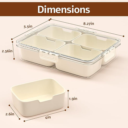 Small Snackle Box Container with Lid,Travel Charcuterie Box with Handle - Organizer for Candy, Fruit, Nuts, Veggies, Snacks,Beach Snack Box Containers,Portable Lunch Box-2Pack