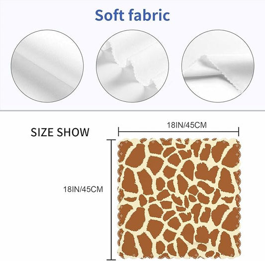 Animal Prints Brown Table Napkins Cloth Set of 4 Soft Giraffe Skin Texture Irregular Geometry Shape Fashion Washable and Reusable Dinner Napkins for KitchenWeddings Parties 18 x 18 inch
