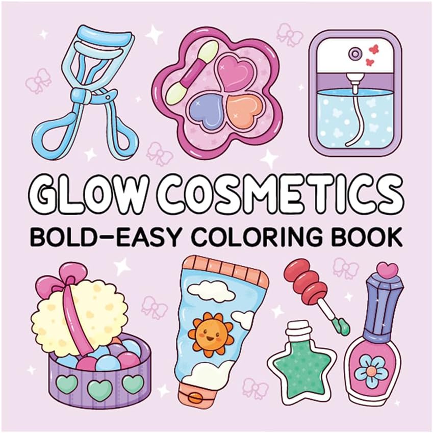 Adorable Coloring Book for Kids Ages 4–8: 40 Unique Single-Sided Pages to Prevent Bleed-Through | Thick Paper for Markers & Crayons | Screen-Free Learning Fun & Family Creative Gift (Glow Cosmetics)