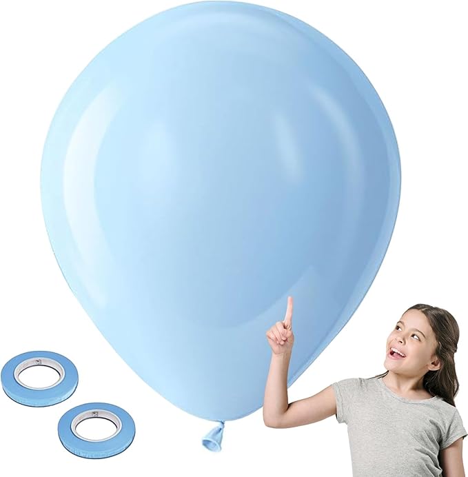 10Pcs Giant Baby Blue Balloons 36 Inch Extra Large Light Blue Latex Ballons Jumbo Pastel Party Decorations for Birthday Baby Shower Gender Reveal Graduation Wedding Engagement Anniversary