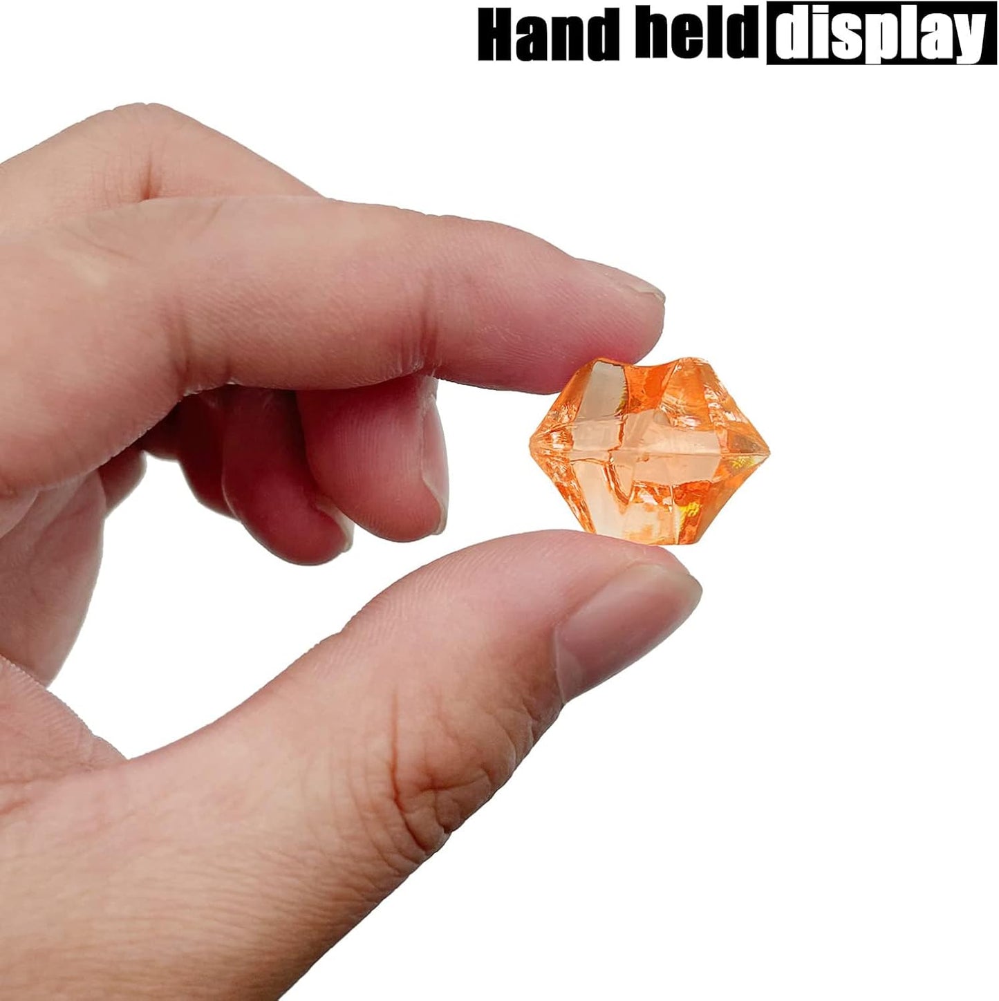 Vase Fillers for Home Decor, Fake Crushed Ice Cubes, Orange 150 pcs Reusable Fake ice Cubes for Photography Accessories Props Decoration for Wedding