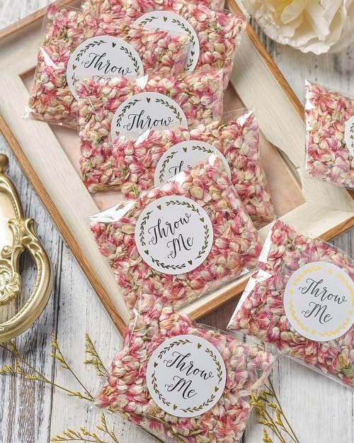 RainbowPana 50 Pack Biodegradable Confetti, Dried Flower Petals, Biodegradable Flower Petals for Weddings, Confetti, Wedding Send Off Ideas, Wedding Exit Ideas - Pink Globe Amaranth …