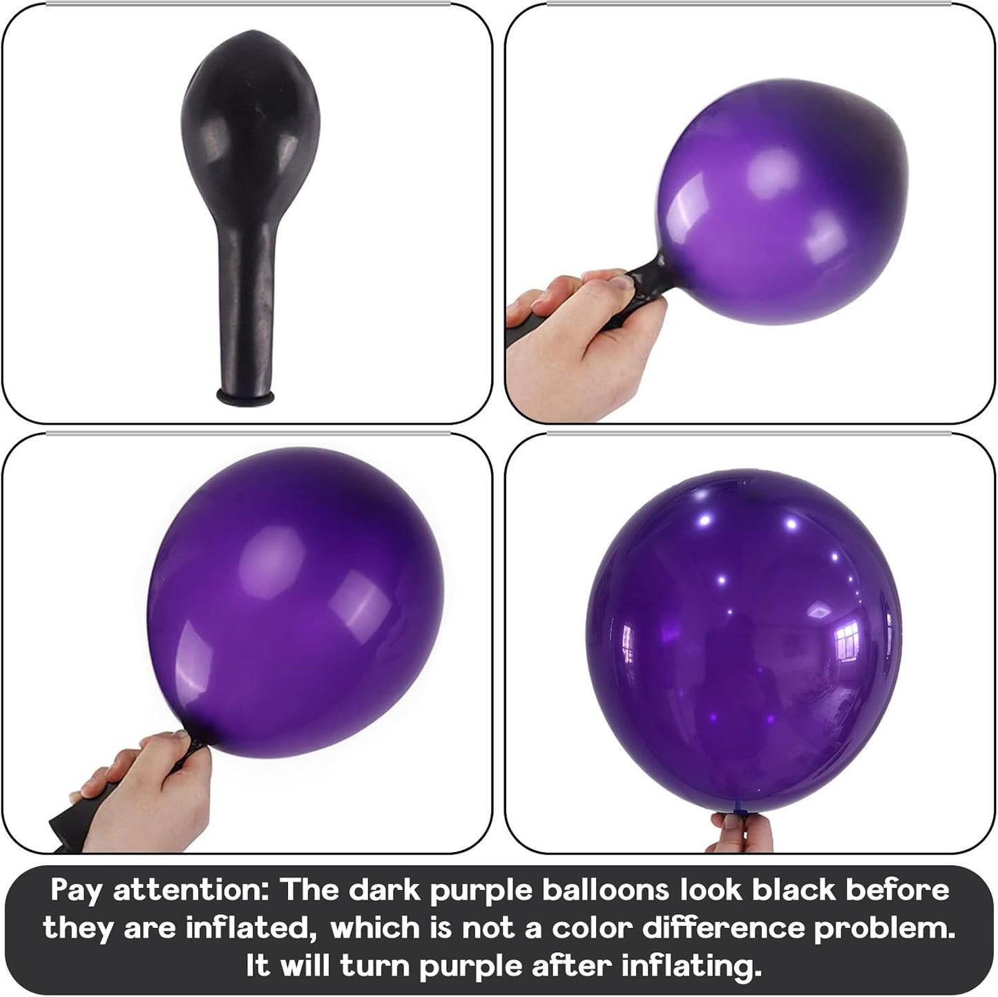 Purple Balloons, 12 Inch 30 Pcs Deep Dark Purple Balloon Matte Royal Lila Latex Balloons for Arch Party Helium Balloon for Birthday Halloween Graduation Party Decorations