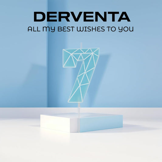 DERVENTA Birthday Candle Big Number 3D Macaron Blue 3.7 inch Party Celebration Anniversary Decoration Cake Topper 1 Piece (Number 8 Macaron Blue)
