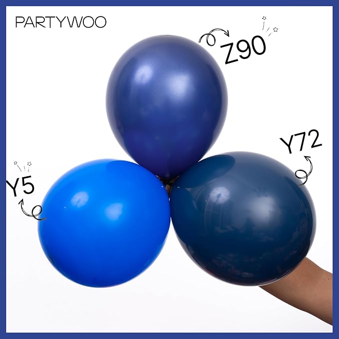 PartyWoo Navy Blue Balloons 140pcs Different Sizes of 18 12 10 5 Inch Dark Blue Balloon Arch Kit Garland for Graduation Wedding Sports Baby Shower Birthday Bachelorette Party Decorations Blue-Z90