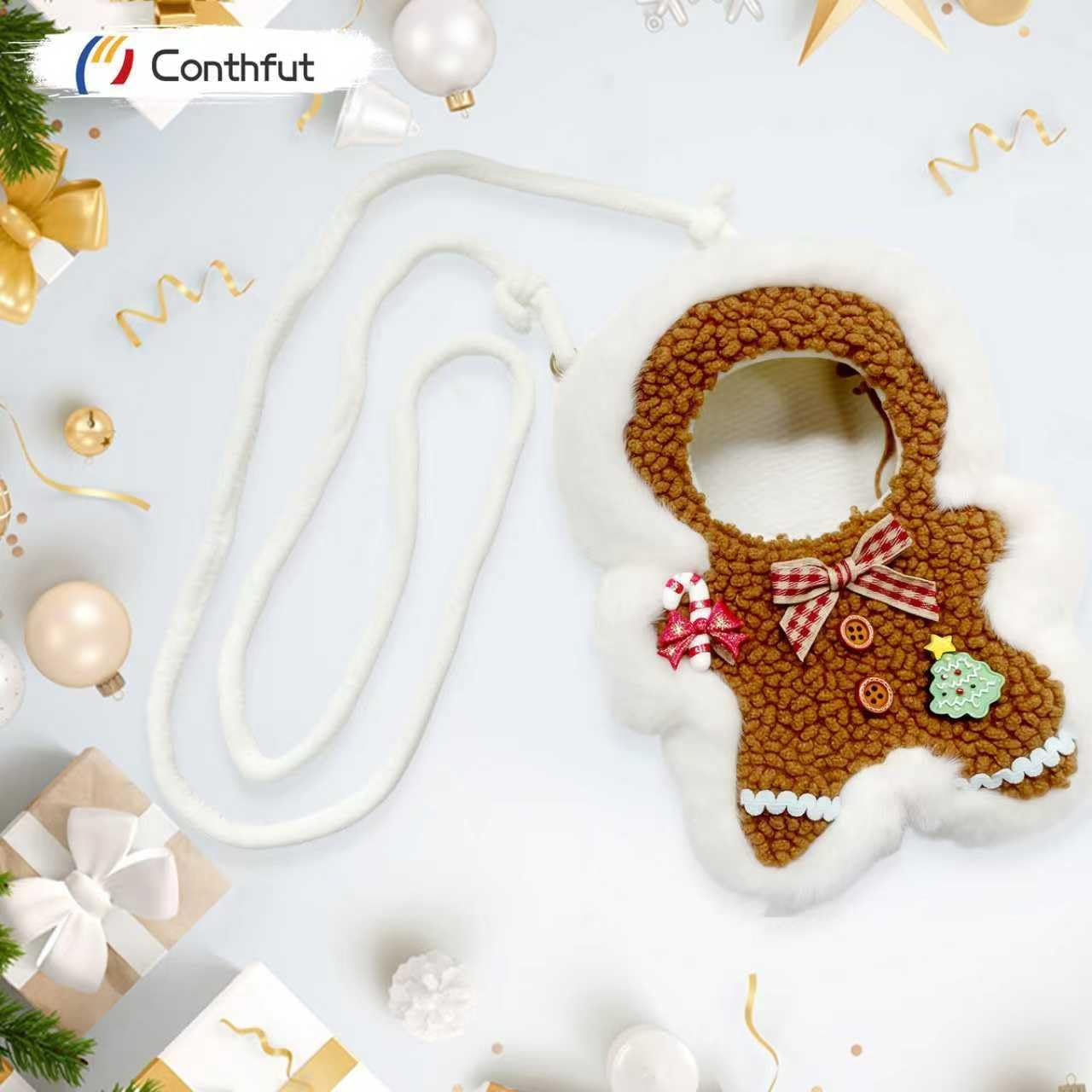 17cm/15cm Doll Clothes,Christmas Bag Outfit Set,Christmas Bag Accessories,Stylish Clothes Set Dress Up (No Doll) (Brown+White)