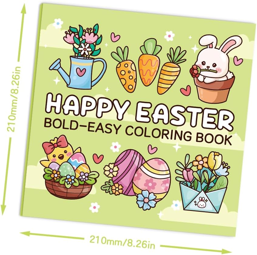 Adorable Coloring Book for Kids Ages 4–8: 40 Unique Single-Sided Pages to Prevent Bleed-Through | Thick Paper for Markers & Crayons | Screen-Free Learning Fun & Family Creative Gift (Happy Easter)