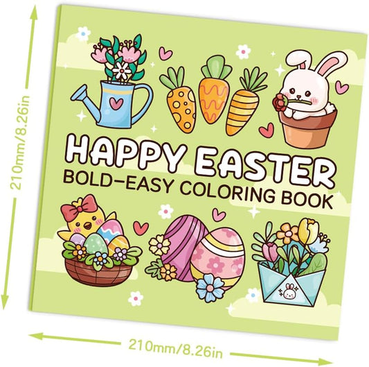 Adorable Coloring Book for Kids Ages 4–8: 40 Unique Single-Sided Pages to Prevent Bleed-Through | Thick Paper for Markers & Crayons | Screen-Free Learning Fun & Family Creative Gift (Happy Easter)
