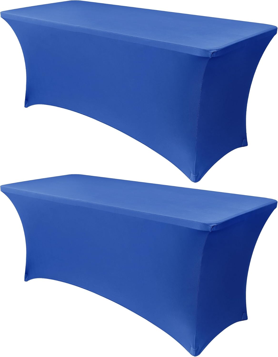 Obstal 4Ft Stretch Spandex Table Cover for Standard Folding Tables - 2 Pack Universal Rectangular Fitted Tablecloth for Party, Banquet, Events, Trade Show (Royal Blue, 48L x 24W x 30H Inches)