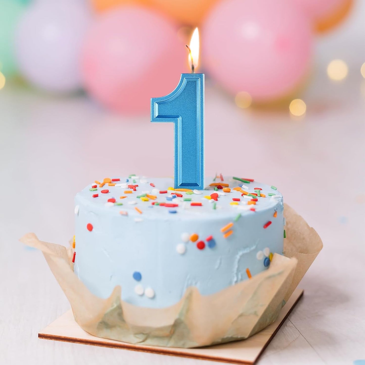 BEAN LIEVE Blue Birthday Candles Number 1, Blue Number Candles, Cake Number Candles for Birthday Parties and Wedding Anniversary Celebrations