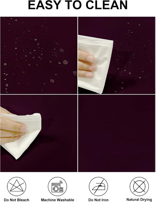 Fokitut 2 Pack Waterproof Rectangle Tablecloth, 60x120 Inch,Stain Resistant and Wrinkle Polyester Table Cloth, Fabric Table Cover for Kitchen Dining, Wedding, Party, Holiday Dinner-Eggplant