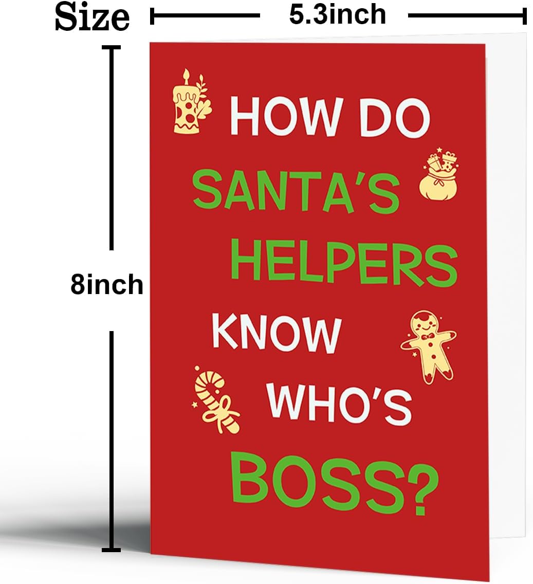 Funny Boss Christmas Card Gift for Women Men, Christmas Thank You Card for Boss