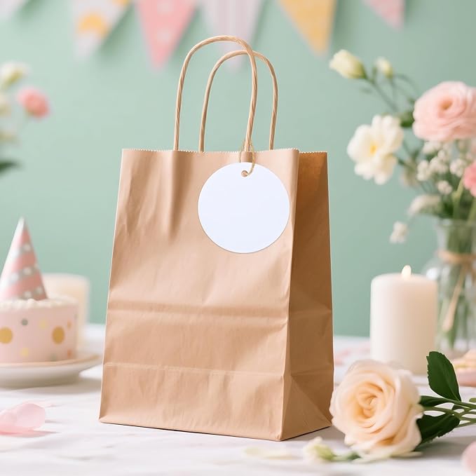 G2PLUS 100PCS White Round Gift Tags with String-2.5 Inches Blank Circle Paper Tags Large Craft Labeling Tag for Wedding, Birthday, Christmas Party Favors