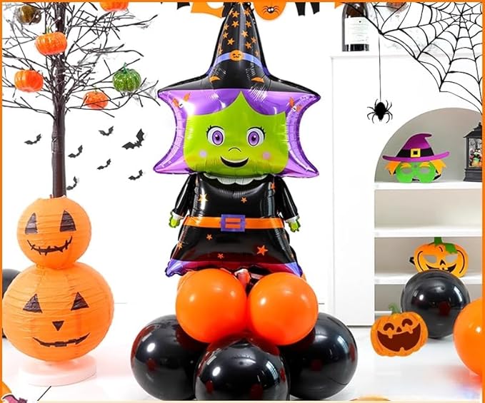 10pcs 12inch Black Orange Latex Balloons Party Theme Halloween Balloons Decor for Baby Shower Wedding Anniversary Halloween Baby Birthday Party Decorations (Character)