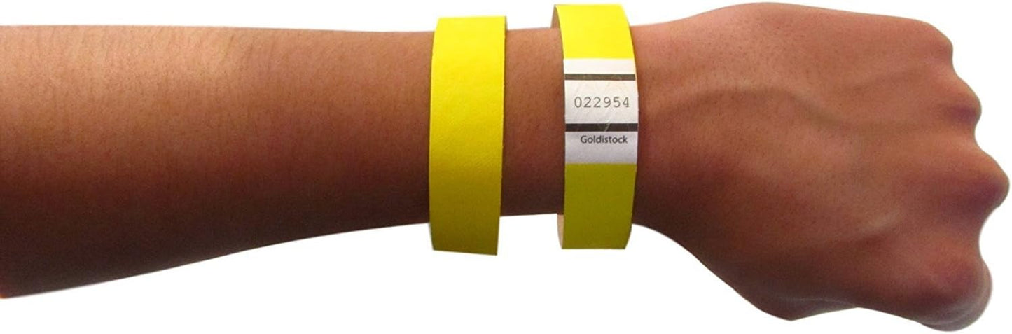 Event Wristbands Original Series Vibrant Neon Yellow 1,000 Count | ¾” Arm Bands | Paper-Like Party Armbands | Wrist Bands