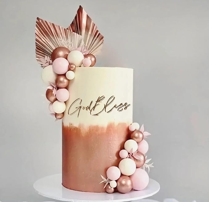 God Bless Cake Topper,Baptism Decorations Supplies,Divine Celebration Elegant Cake Decor for Boy and Girls, Photo Booth Props