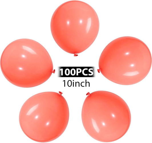 Hestya 100 Pieces 10 Inch Coral Balloons Latex Party Balloons Arch Garland Kit for Weddings, Bridal Shower, Graduation, Anniversary, Birthday Party Decoration