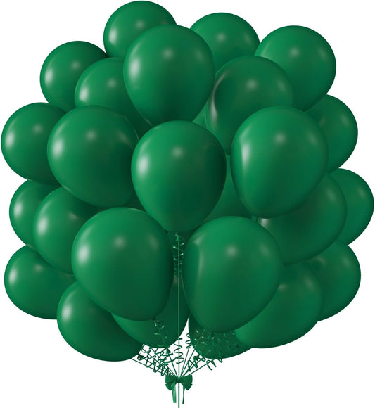 KALOR 10 Inch Dark Green Balloons, 100 Pcs Latex Helium Balloons for Kid's Birthday Party Baby Shower Wedding Graduation Graduation Party Decorations