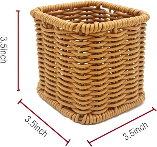 Rattan Pencil Holder, Handmade Woven Pen cup, Remote Control Holder, Utensil Cutlery,Desk Accessories (2)