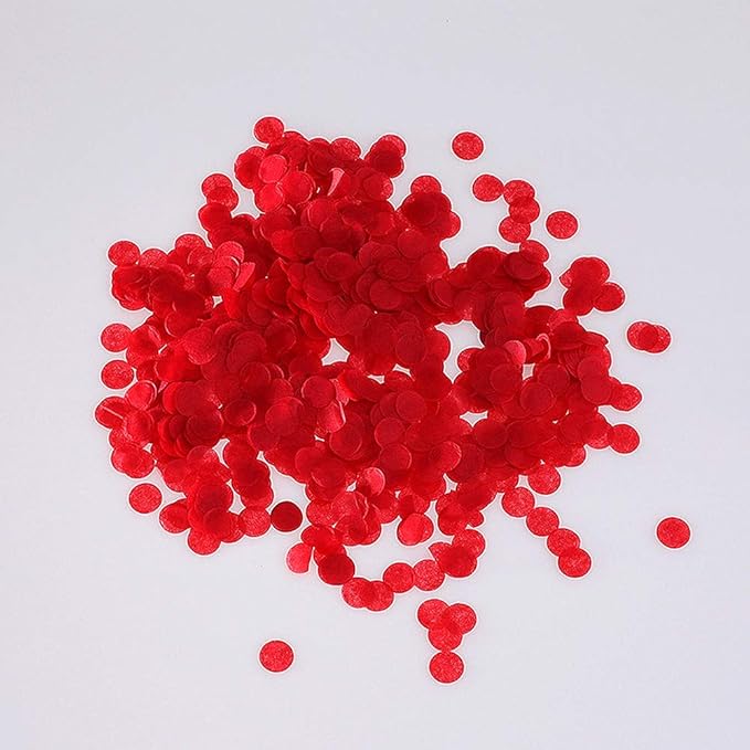 Red Paper Tissue Confetti 15mm Circles for Filled Balloons or Table Party Decoration - 5000 Pcs