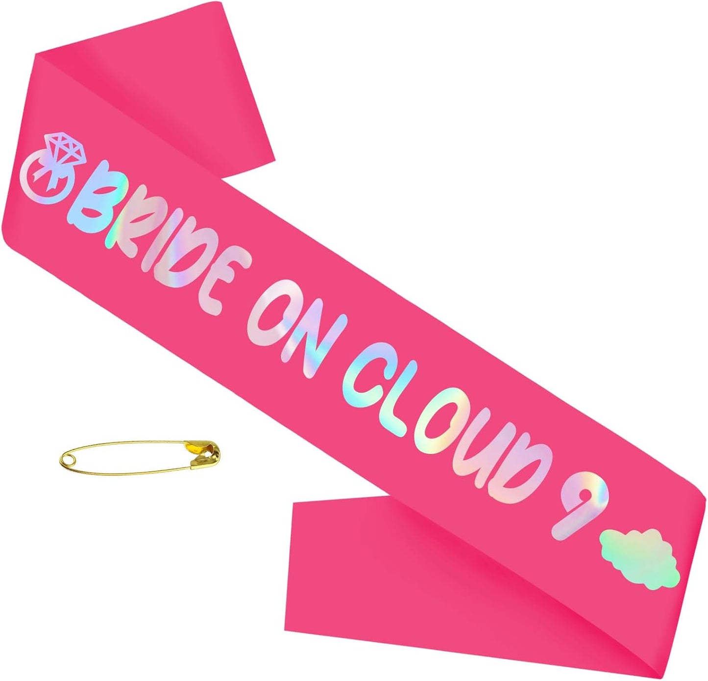 Bride On Cloud 9 Bachelorette Sash, Hot pink Bride to be Sash, Bachelorette Party Sash for Bridal Shower Engagement Wedding Party, Hen Party Decorations Supplies