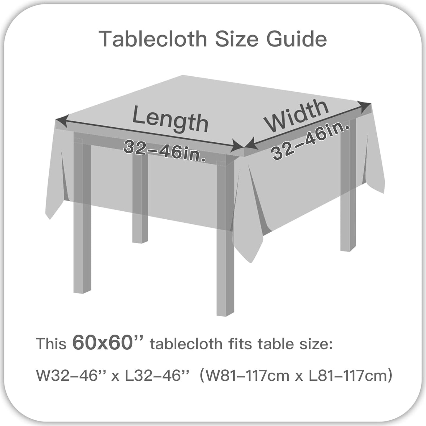 maxmill Checkered Square Tablecloth Waterproof Spillproof Wrinkle Resistant Heavy Weight Soft Gingham Dining Room, Kitchen Table Cloth for Picnic Dinner and Party, 60 x 60 Inch Sage White