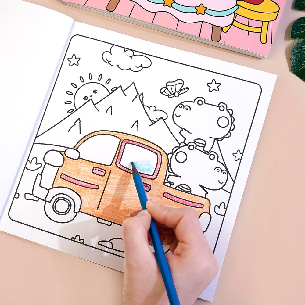 Adorable Coloring Book for Kids Ages 4–8: 40 Unique Single-Sided Pages to Prevent Bleed-Through | Thick Paper for Markers & Crayons | Screen-Free Learning Fun & Family Creative Gift (Sweet Seasons)