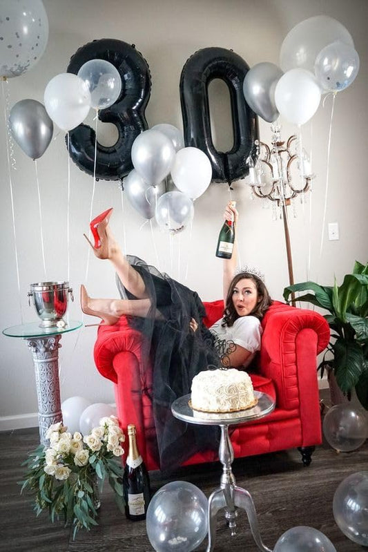 Black Number 5 Balloon 40 Inch, 5th Birthday Party Decorations for Children, Giant 5 Foil Balloon for Party Supplies