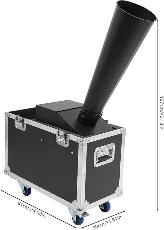 Ueukpeea Co2 Confetti Cannon Machine, Manual/Pneumatic Control with Flight Case and Wheels Wedding Confetti Cannon for Birthday Parties Festivals Stage Performances
