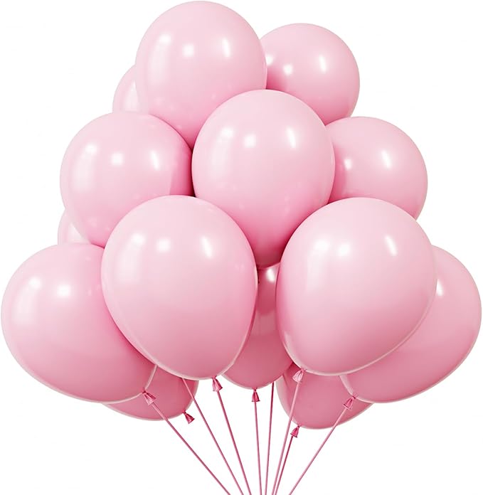 KBZVNAF Pastel Pink Latex Party Balloons - 50 Pack 12 inch Helium Matte Baby Pink Balloons for Birthday Wedding Baby Shower Gender Reveal Party Decorations