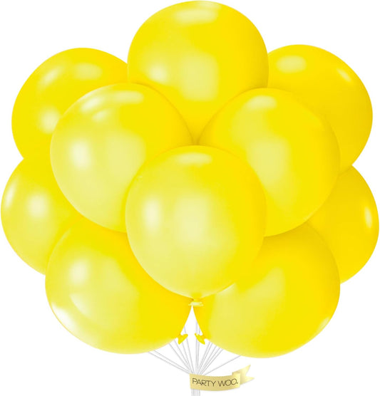 PartyWoo Yellow Balloons 20 pcs 18 Inch Large Big Jumbo Giant Matte Yellow Latex Helium Balloons for Easter Bee Baby Shower Gender Reveal Sunflower Graduation Birthday Party Decorations Yellow-Y55