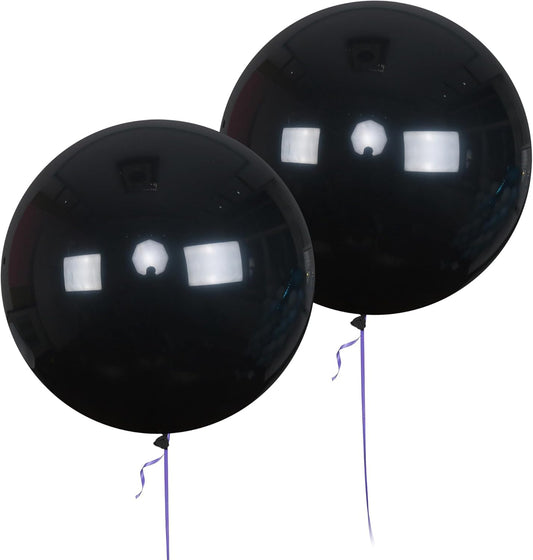 AZOWA 24 Inch Black Balloons 16-Count Large Latex Round Balloons for Party Wedding Birthday Baby Shower Decoration (Black, 16 Pcs)