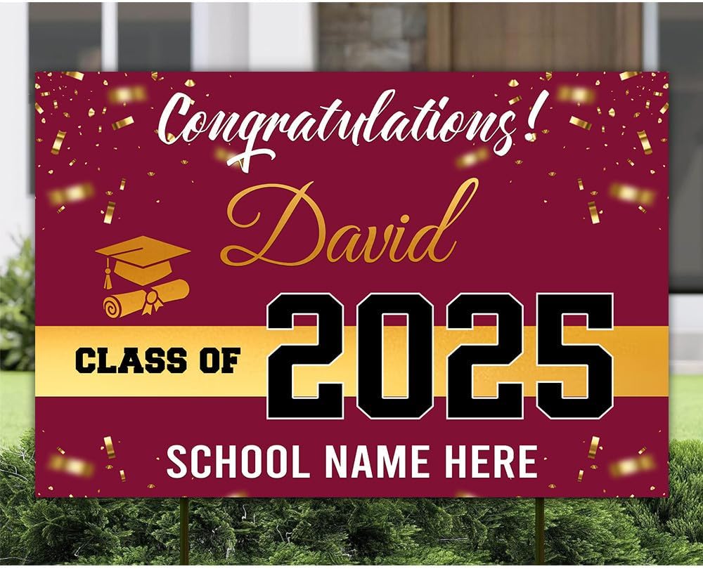 Personalized Graduation Yard Signs, Class of 2025 Sign, Graduation Senior Sign 2025, Graduate Yard Sign, Graduation Decorations Sign, High School Grad, College Graduation Sign #3