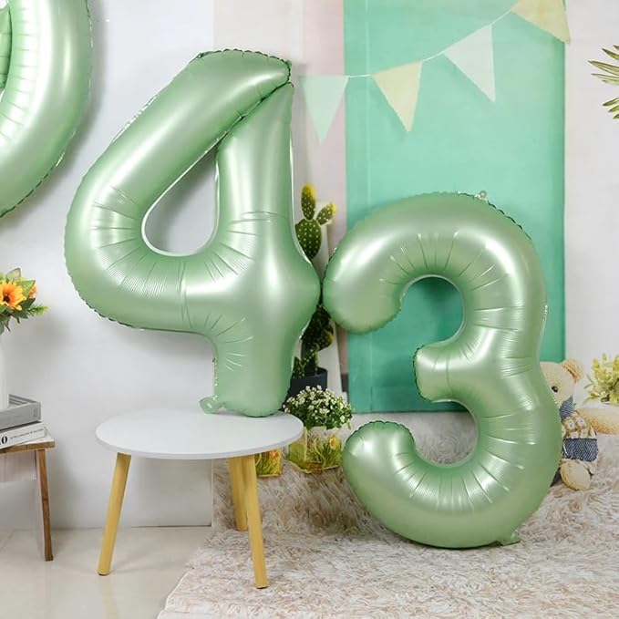 7 Balloon Numbers 40 Inch, 6 7 Birthday Decorations, Olive Green Seven Birthday Decor, 7 17 27 70 Year Old Balloon Number for Engagement, Wedding, Graduations